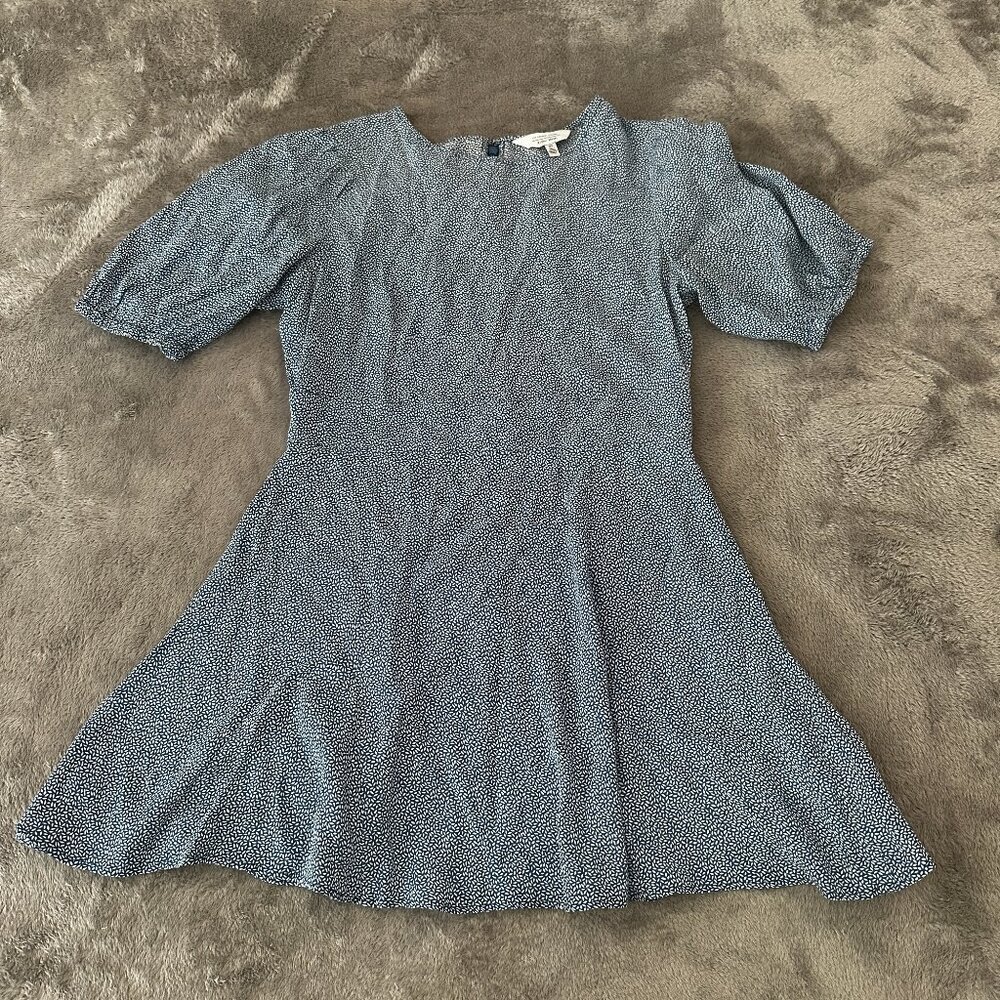 & Other Stories Blue Fit and Flare Mini Dress Women's 6 Short Sleeve